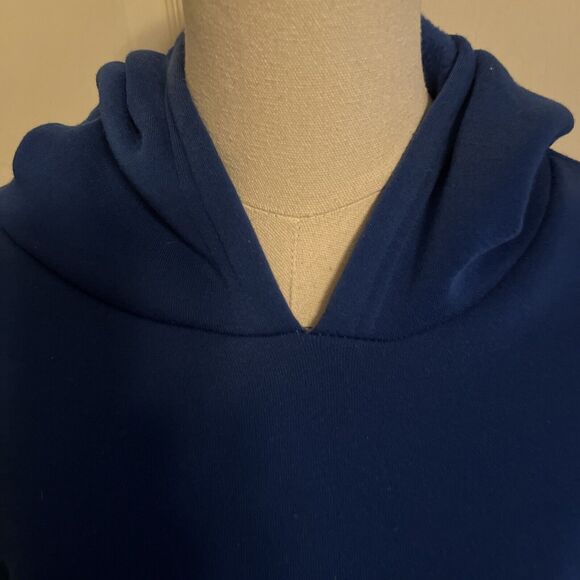 ROMA CONCEPTS By Rosee Women Dark Blue Pullover Cropped Raw Hem Hoodie Size S - Picture 3 of 7